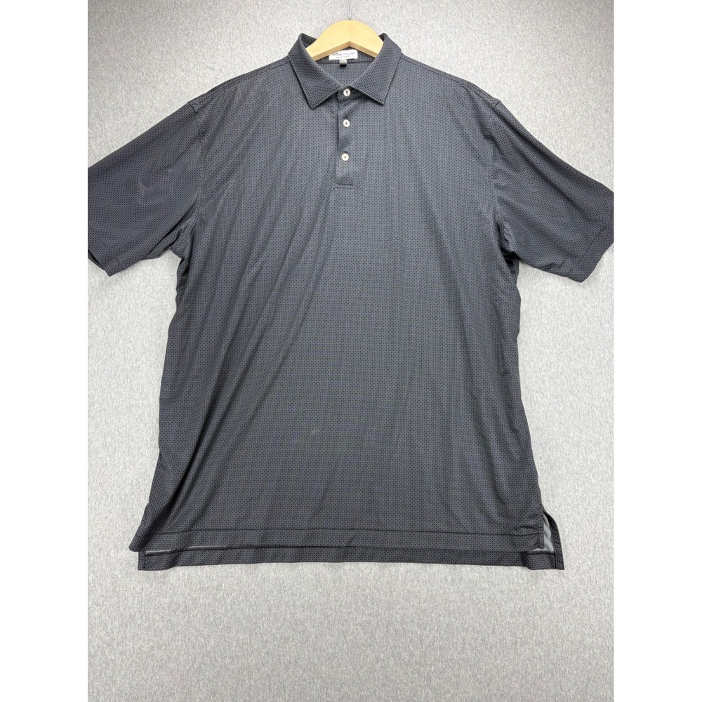 Peter Millar Polo Shirt Mens XL Summer Comfort Short Sleeve Geometric Print Golf